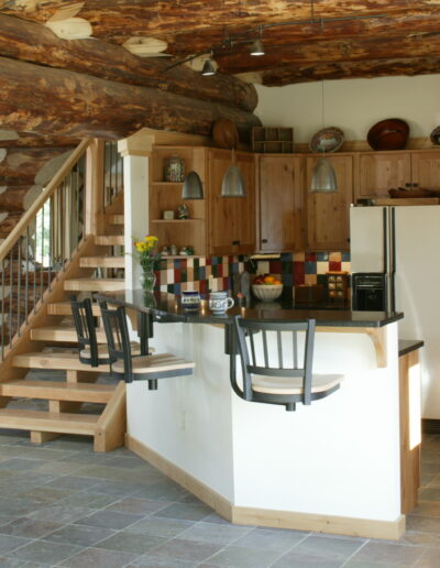 A log home kitchen
